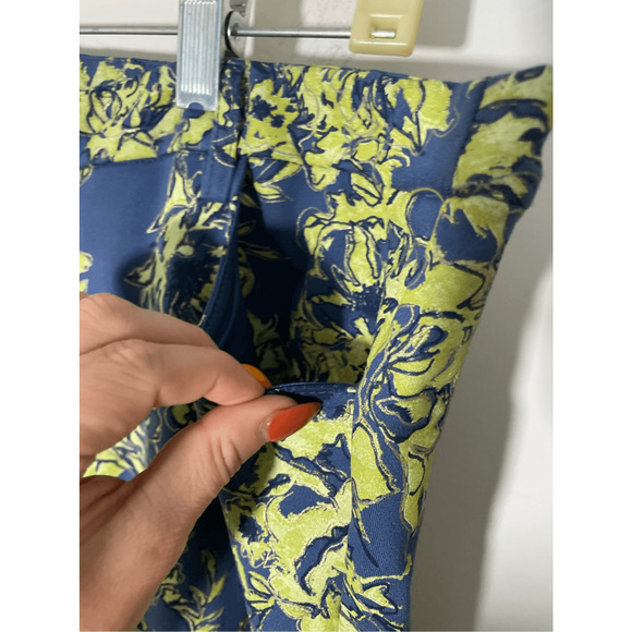 Soft Surroundings Women's Elisabetta Ankle Pants Blue Green Floral Size Large - Picture 3 of 9